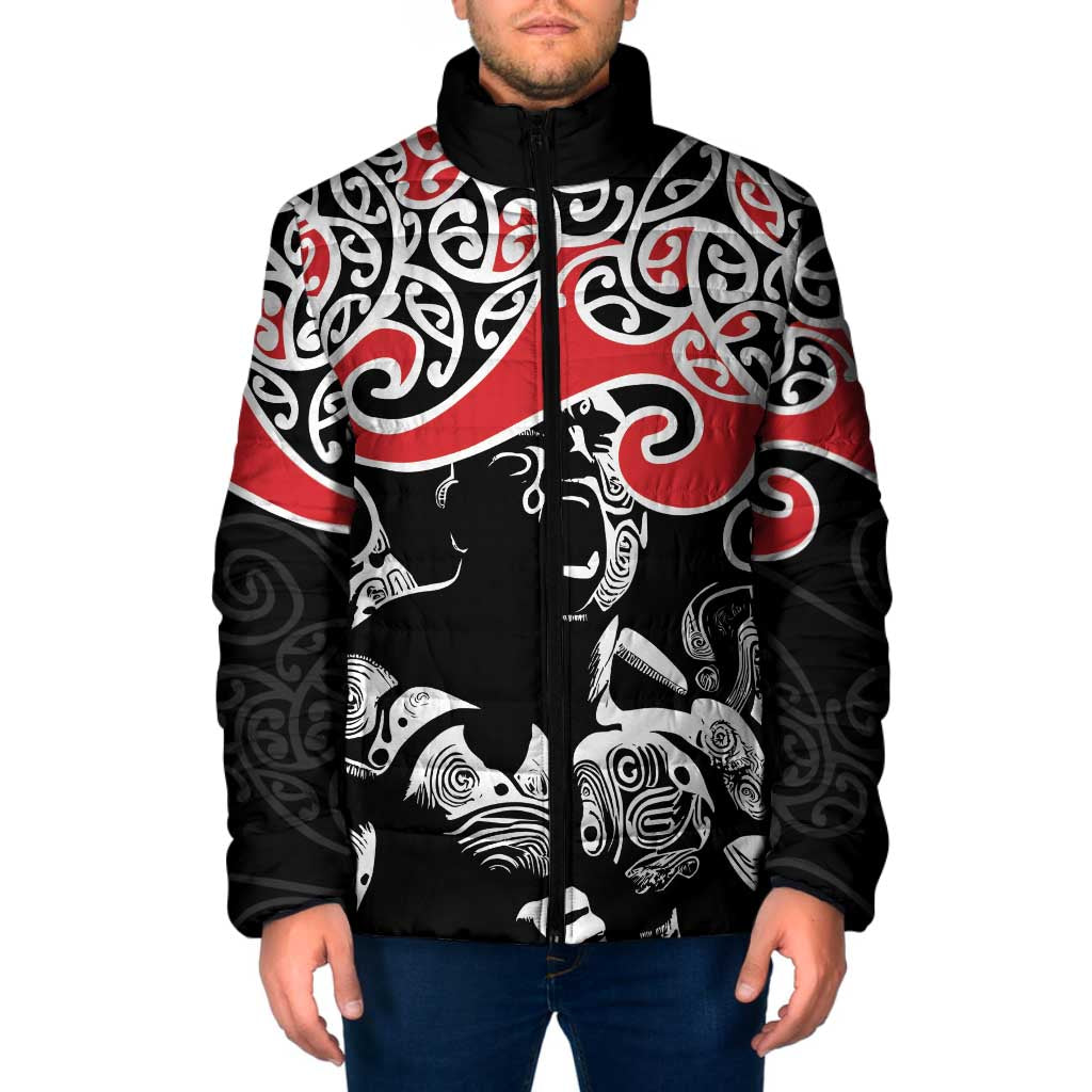 Aotearoa Toitu Te Tiriti Padded Jacket New Zealand Stand Together Stand Stronger - Polynesian Pride