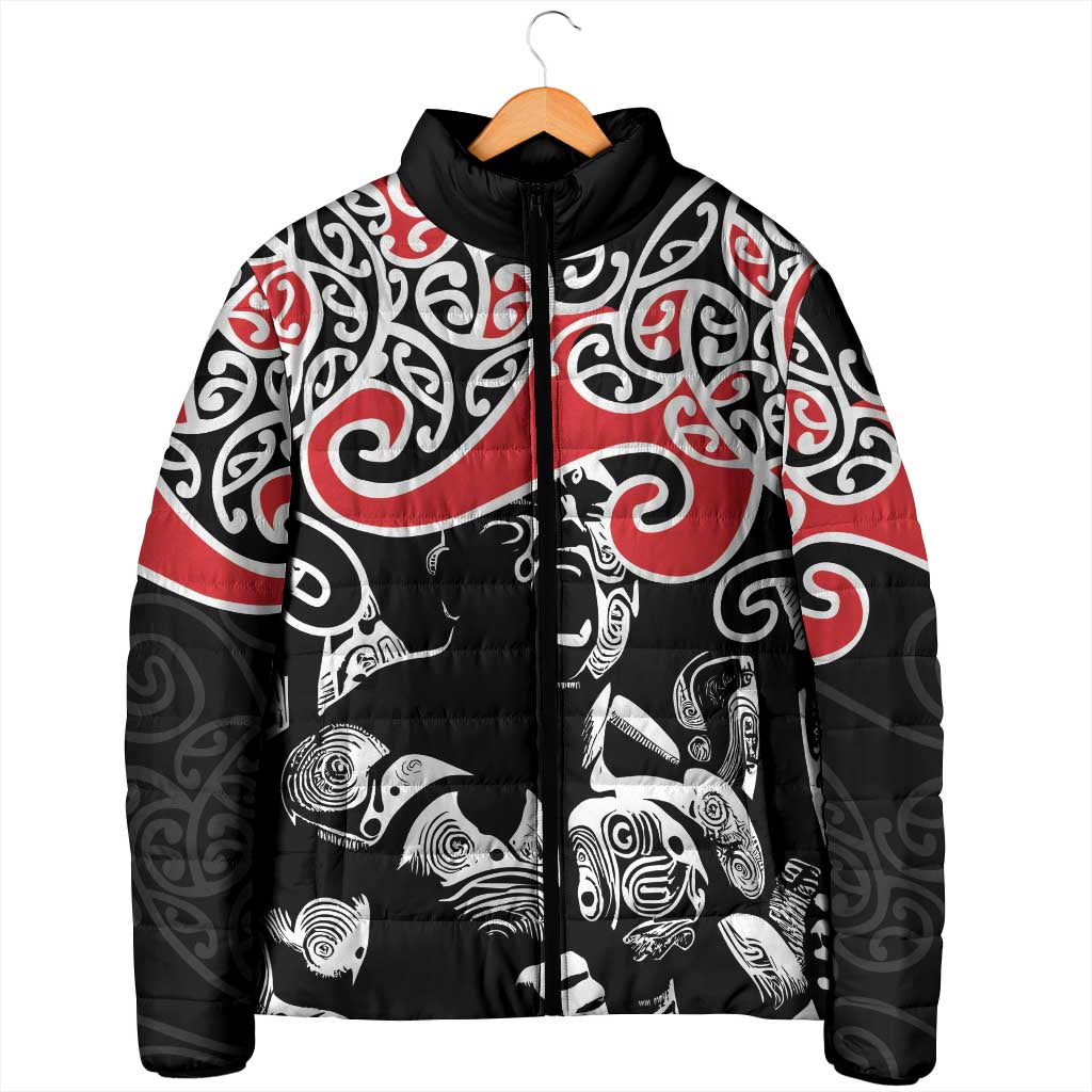 Aotearoa Toitu Te Tiriti Padded Jacket New Zealand Stand Together Stand Stronger - Polynesian Pride
