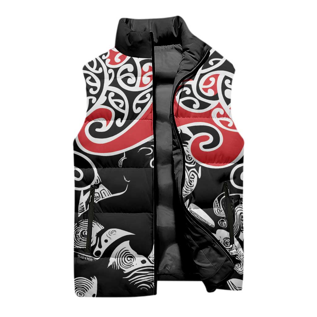 Aotearoa Toitu Te Tiriti Sleeveless Puffer Jacket New Zealand Stand Together Stand Stronger - Polynesian Pride
