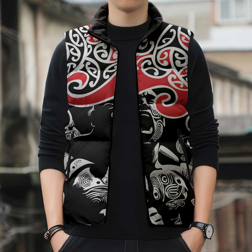 Aotearoa Toitu Te Tiriti Sleeveless Puffer Jacket New Zealand Stand Together Stand Stronger - Polynesian Pride
