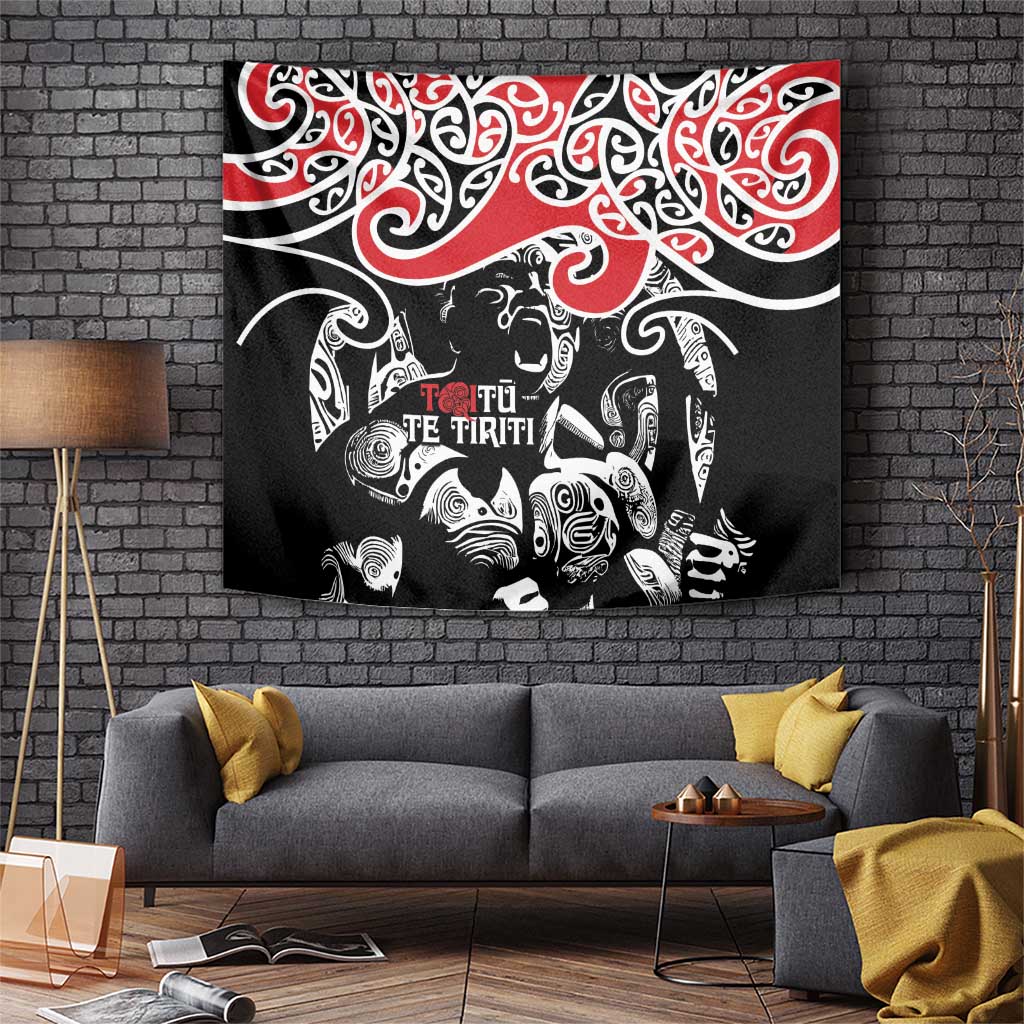 Aotearoa Toitu Te Tiriti Tapestry New Zealand Stand Together Stand Stronger LT9 Black - Polynesian Pride