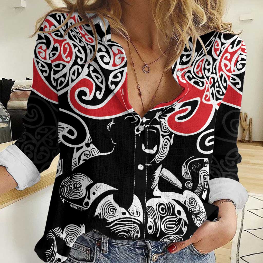 Aotearoa Toitu Te Tiriti Women Casual Shirt New Zealand Stand Together Stand Stronger