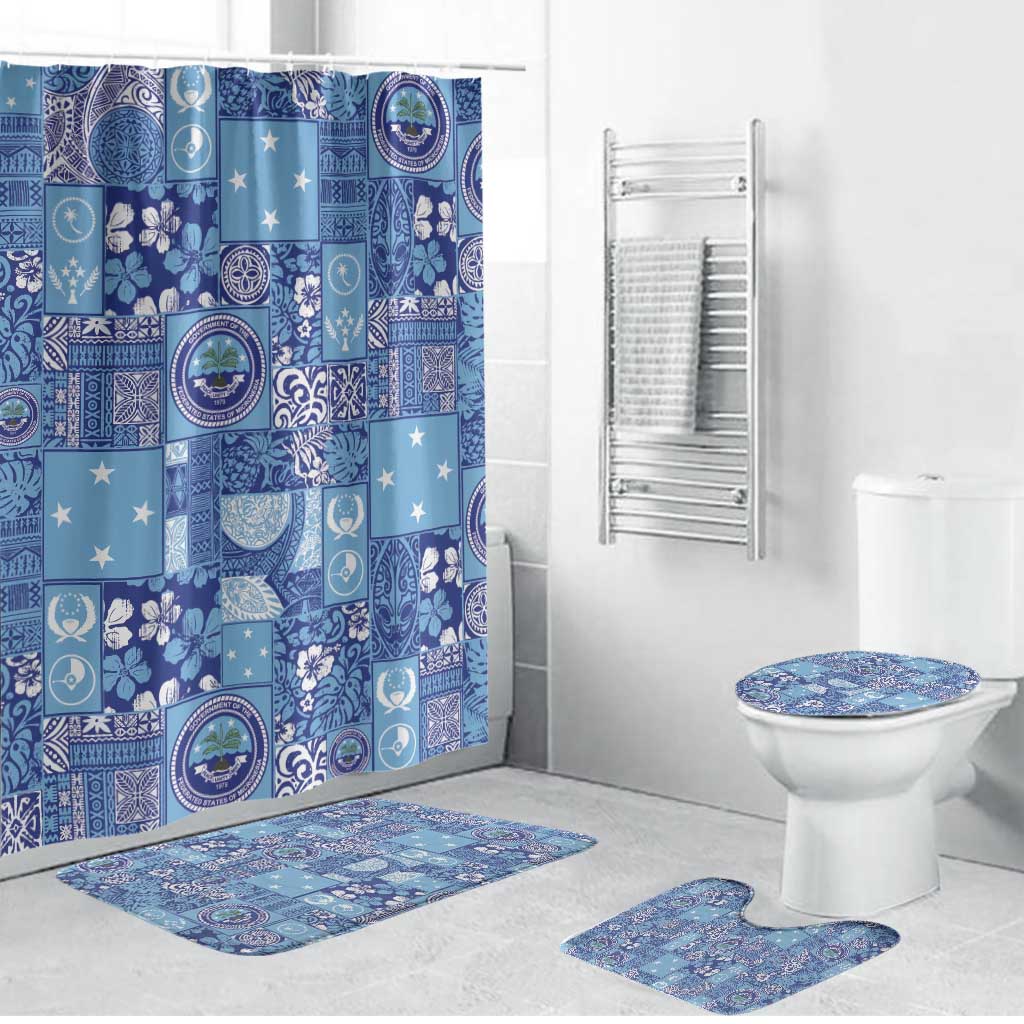 Federated States of Micronesia Merry Christmas Bathroom Set Pacific Patchwork Xmas Vibes - Polynesian Pride