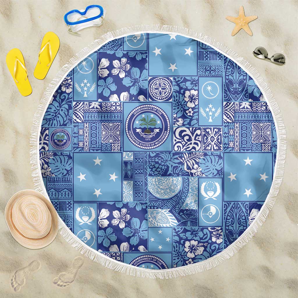 Federated States of Micronesia Merry Christmas Beach Blanket Pacific Patchwork Xmas Vibes - Polynesian Pride