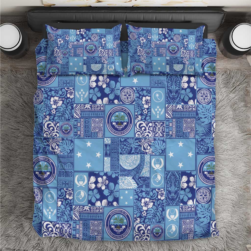 Federated States of Micronesia Merry Christmas Bedding Set Pacific Patchwork Xmas Vibes - Polynesian Pride