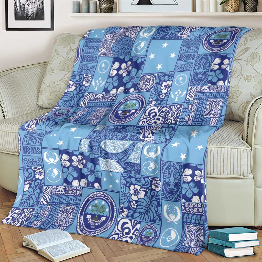 Federated States of Micronesia Merry Christmas Blanket Pacific Patchwork Xmas Vibes - Polynesian Pride