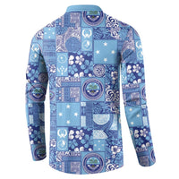 Federated States of Micronesia Merry Christmas Button Sweatshirt Pacific Patchwork Xmas Vibes - Polynesian Pride