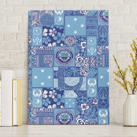 Federated States of Micronesia Merry Christmas Canvas Wall Art Pacific Patchwork Xmas Vibes - Polynesian Pride