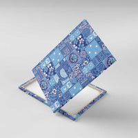 Federated States of Micronesia Merry Christmas Canvas Wall Art Pacific Patchwork Xmas Vibes - Polynesian Pride