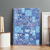 Federated States of Micronesia Merry Christmas Canvas Wall Art Pacific Patchwork Xmas Vibes - Polynesian Pride