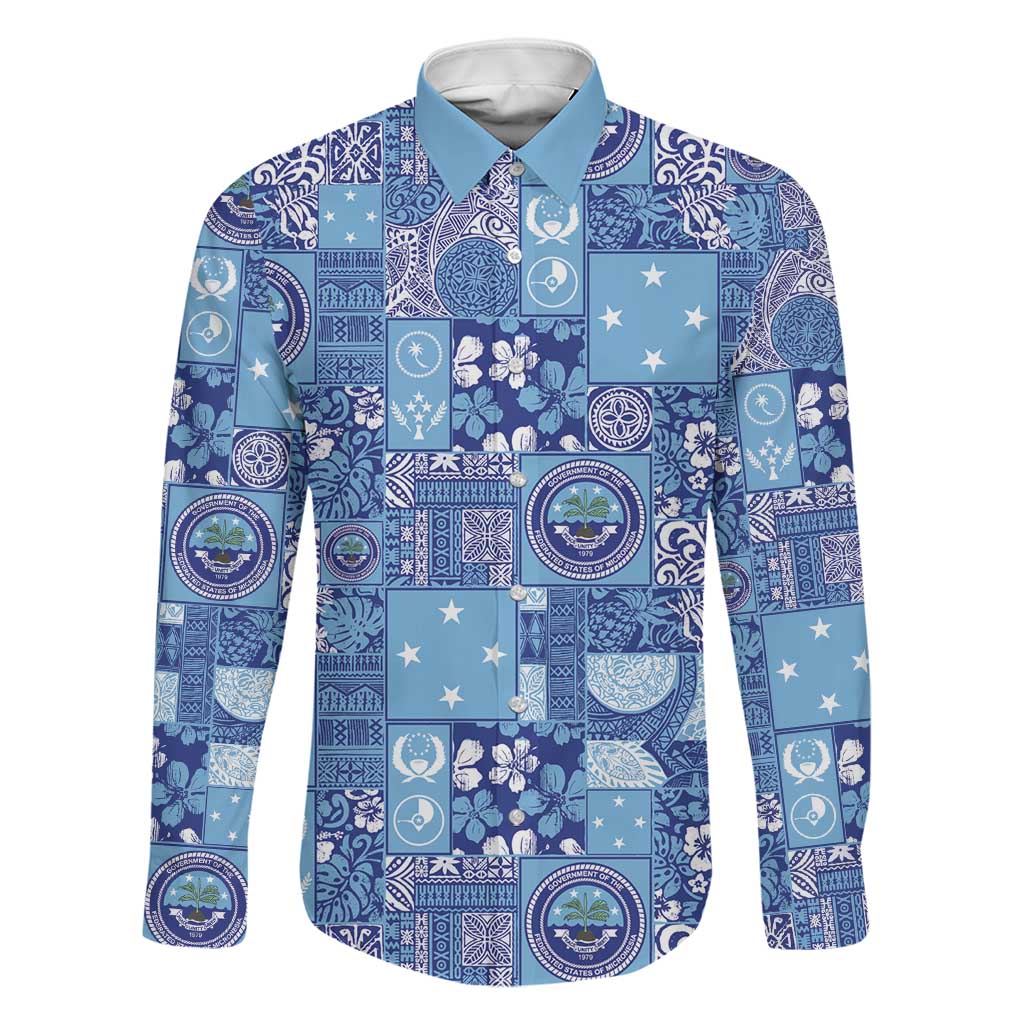 Federated States of Micronesia Merry Christmas Family Matching Off The Shoulder Long Sleeve Dress and Hawaiian Shirt Pacific Patchwork Xmas Vibes - Polynesian Pride