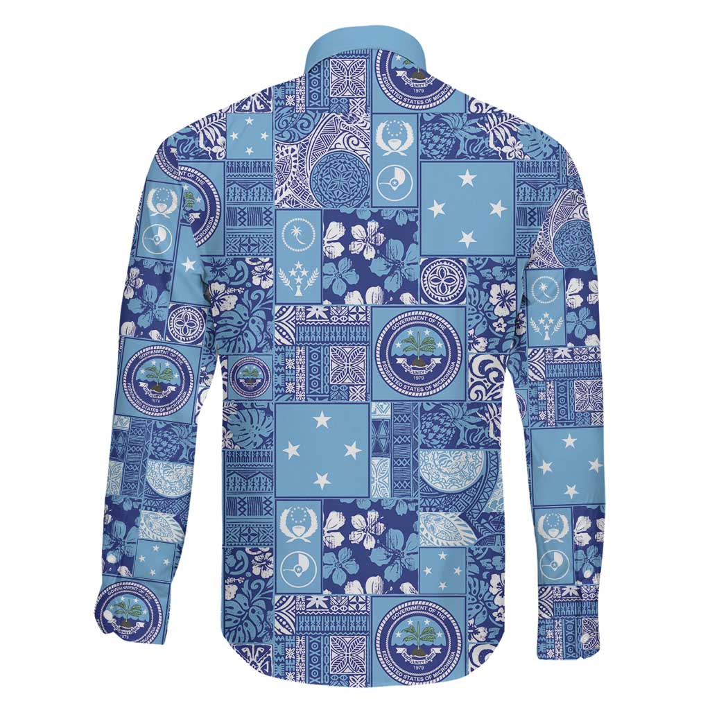 Federated States of Micronesia Merry Christmas Family Matching Off The Shoulder Long Sleeve Dress and Hawaiian Shirt Pacific Patchwork Xmas Vibes - Polynesian Pride