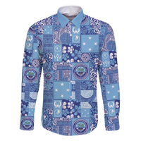 Federated States of Micronesia Merry Christmas Family Matching Off Shoulder Maxi Dress and Hawaiian Shirt Pacific Patchwork Xmas Vibes - Polynesian Pride