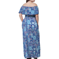 Federated States of Micronesia Merry Christmas Family Matching Off Shoulder Maxi Dress and Hawaiian Shirt Pacific Patchwork Xmas Vibes - Polynesian Pride