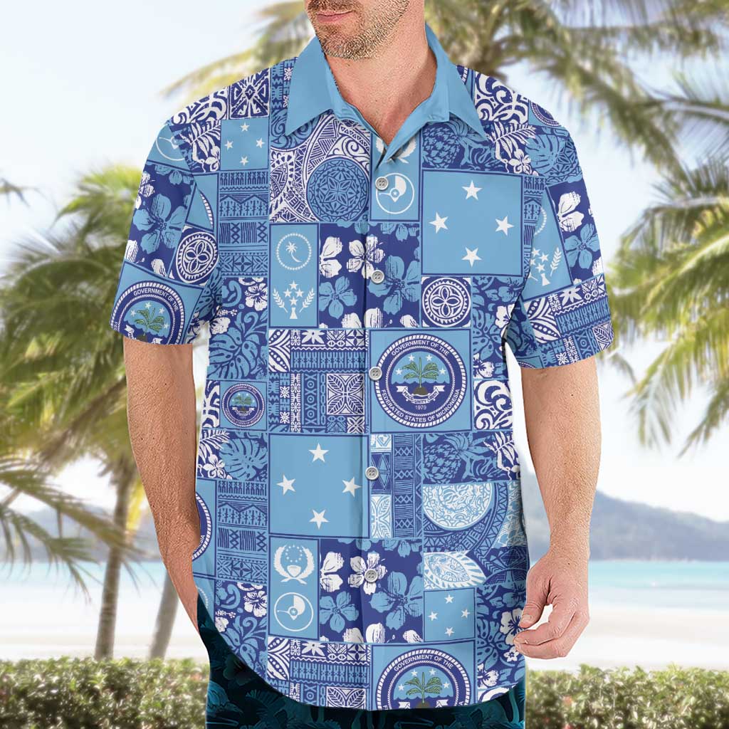 Federated States of Micronesia Merry Christmas Hawaiian Shirt Pacific Patchwork Xmas Vibes LT9 - Polynesian Pride