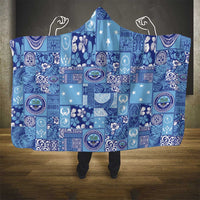 Federated States of Micronesia Merry Christmas Hooded Blanket Pacific Patchwork Xmas Vibes - Polynesian Pride