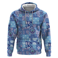 Federated States of Micronesia Merry Christmas Hoodie Pacific Patchwork Xmas Vibes LT9 Pullover Hoodie Blue - Polynesian Pride
