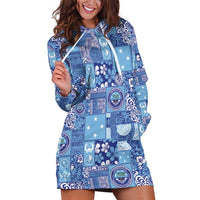 Federated States of Micronesia Merry Christmas Hoodie Dress Pacific Patchwork Xmas Vibes - Polynesian Pride