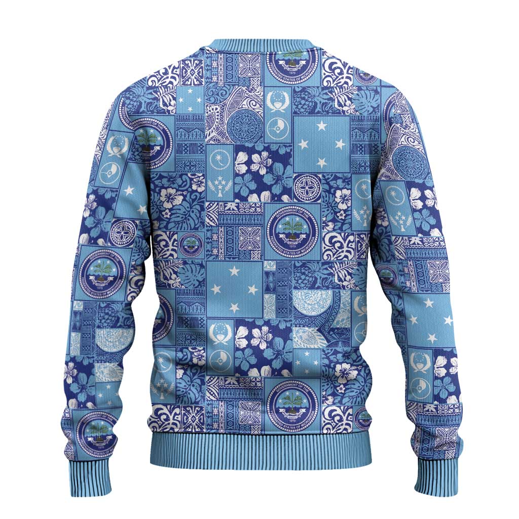 Federated States of Micronesia Merry Christmas Ugly Christmas Sweater Pacific Patchwork Xmas Vibes - Polynesian Pride