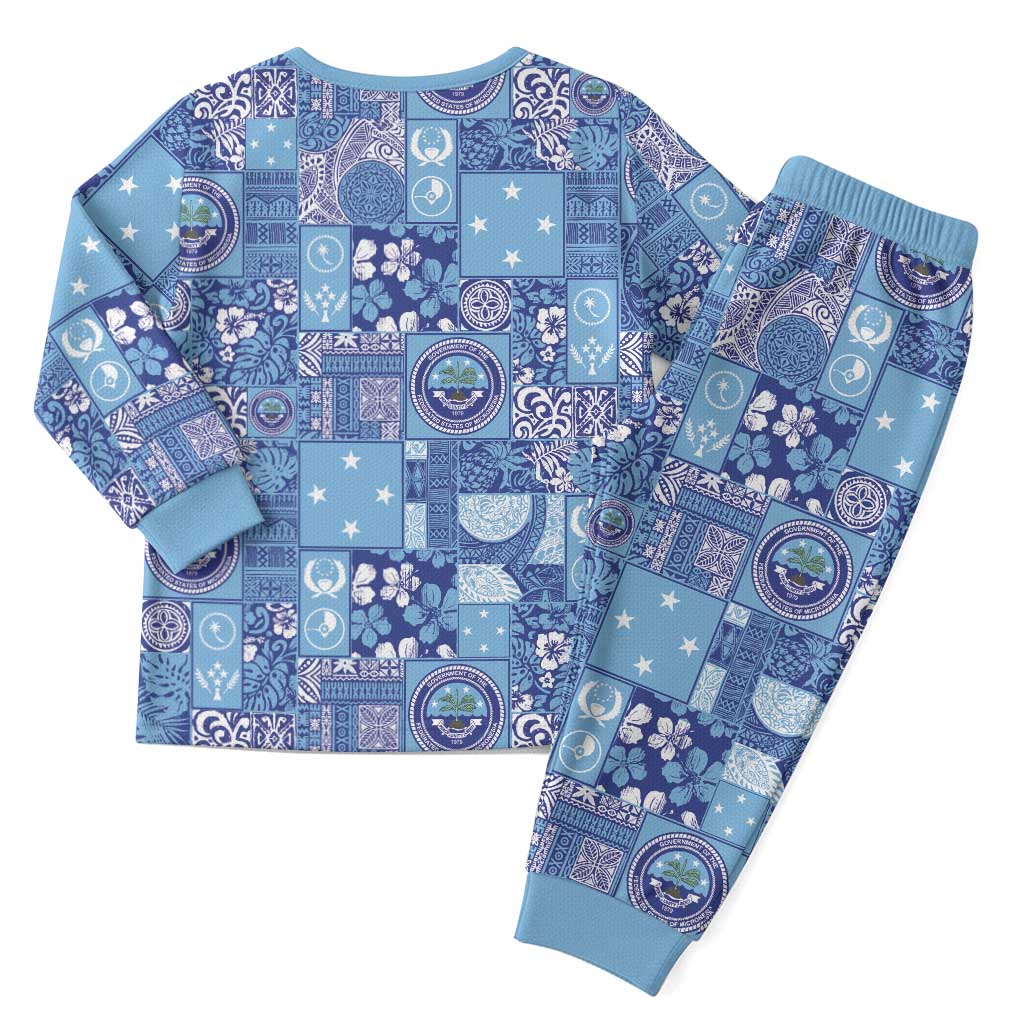 Federated States of Micronesia Merry Christmas Pajama Set Pacific Patchwork Xmas Vibes - Polynesian Pride