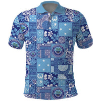 Federated States of Micronesia Merry Christmas Polo Shirt Pacific Patchwork Xmas Vibes - Polynesian Pride