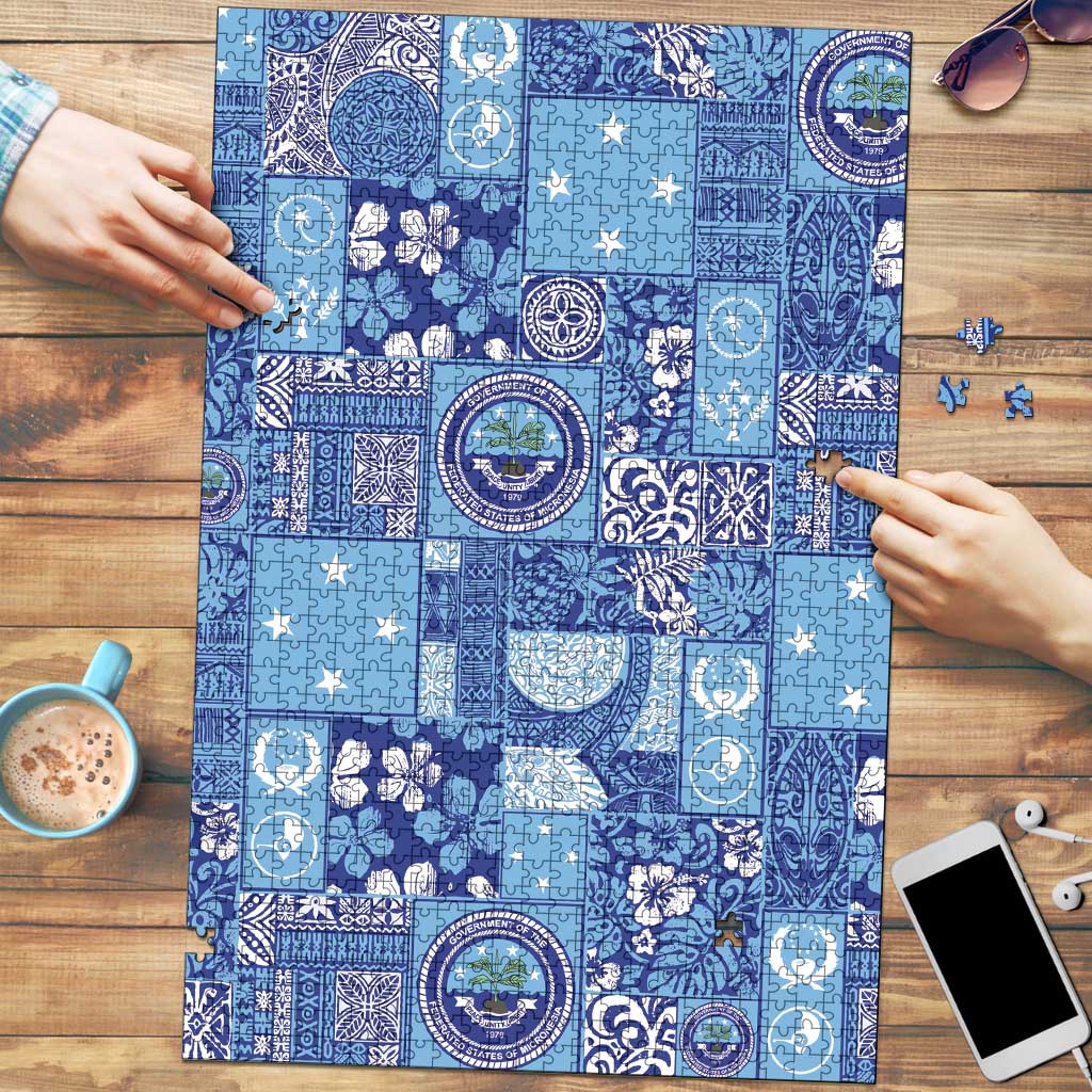 Federated States of Micronesia Merry Christmas Puzzle Pacific Patchwork Xmas Vibes - Polynesian Pride
