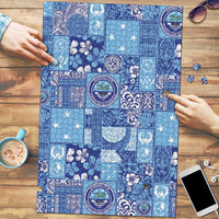 Federated States of Micronesia Merry Christmas Puzzle Pacific Patchwork Xmas Vibes - Polynesian Pride