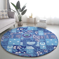 Federated States of Micronesia Merry Christmas Round Carpet Pacific Patchwork Xmas Vibes - Polynesian Pride