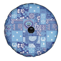Federated States of Micronesia Merry Christmas Spare Tire Cover Pacific Patchwork Xmas Vibes - Polynesian Pride