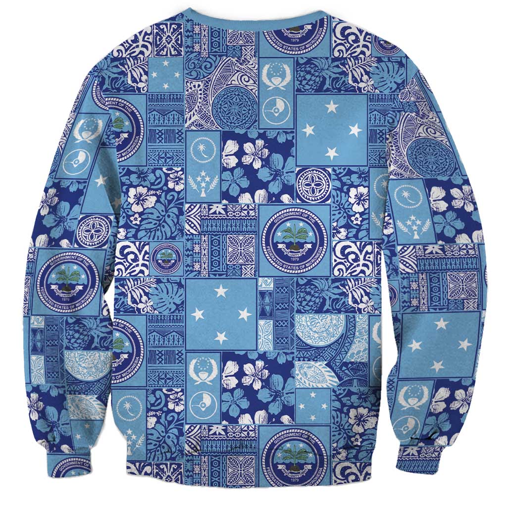 Federated States of Micronesia Merry Christmas Sweatshirt Pacific Patchwork Xmas Vibes LT9 - Polynesian Pride