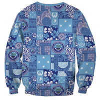Federated States of Micronesia Merry Christmas Sweatshirt Pacific Patchwork Xmas Vibes LT9 - Polynesian Pride