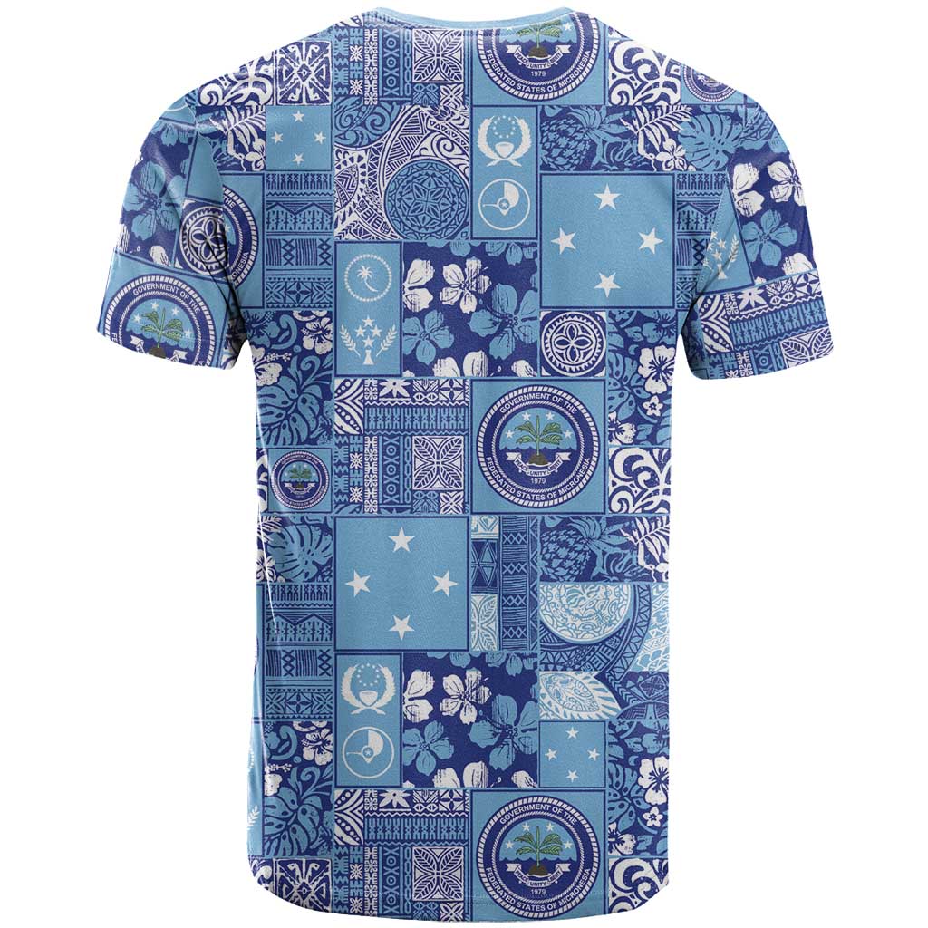 Federated States of Micronesia Merry Christmas T Shirt Pacific Patchwork Xmas Vibes LT9 - Polynesian Pride
