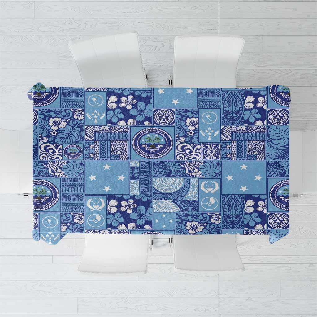 Federated States of Micronesia Merry Christmas Tablecloth Pacific Patchwork Xmas Vibes - Polynesian Pride