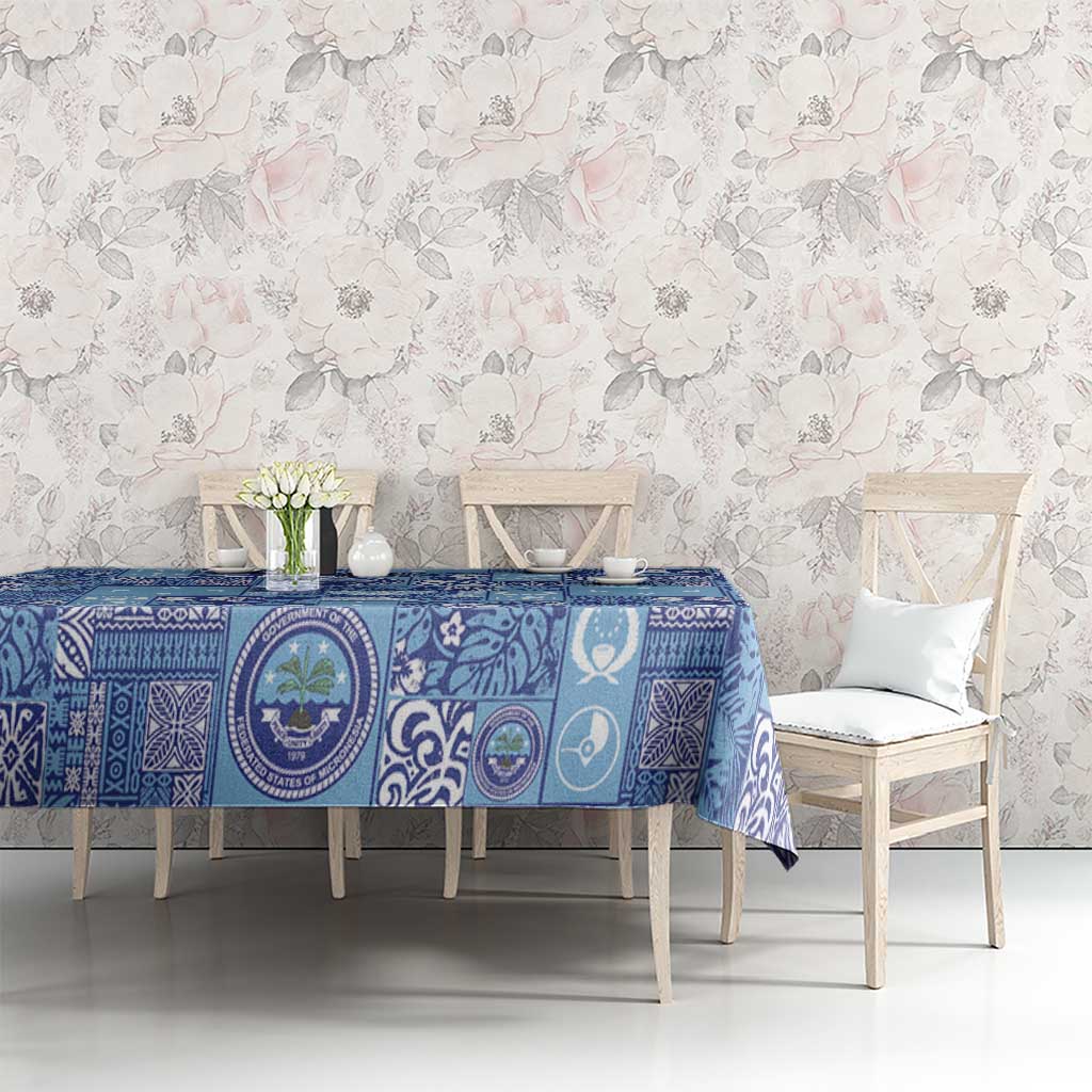 Federated States of Micronesia Merry Christmas Tablecloth Pacific Patchwork Xmas Vibes - Polynesian Pride