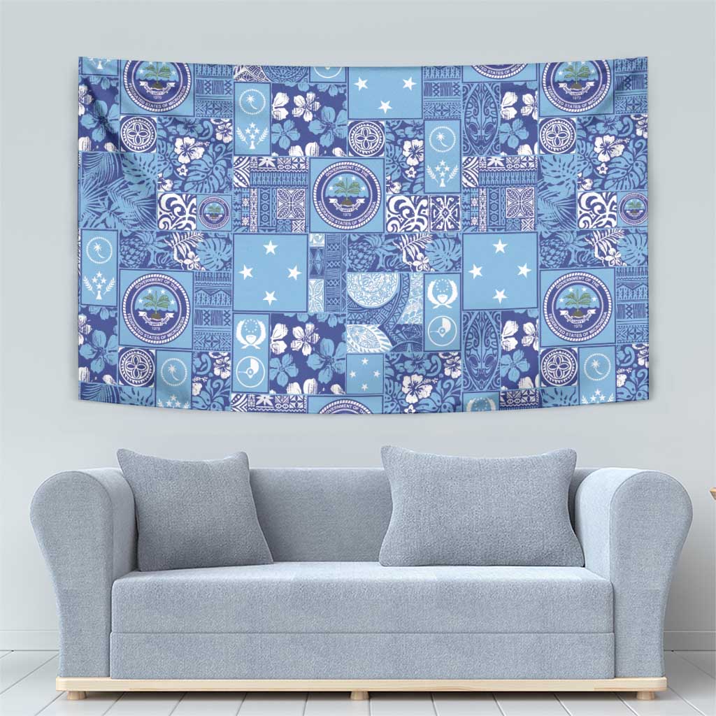 Federated States of Micronesia Merry Christmas Tapestry Pacific Patchwork Xmas Vibes - Polynesian Pride