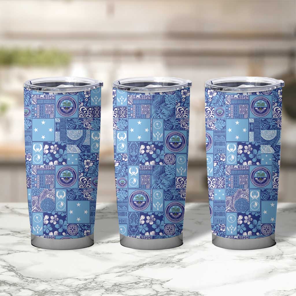 Federated States of Micronesia Merry Christmas Tumbler Cup Pacific Patchwork Xmas Vibes - Polynesian Pride