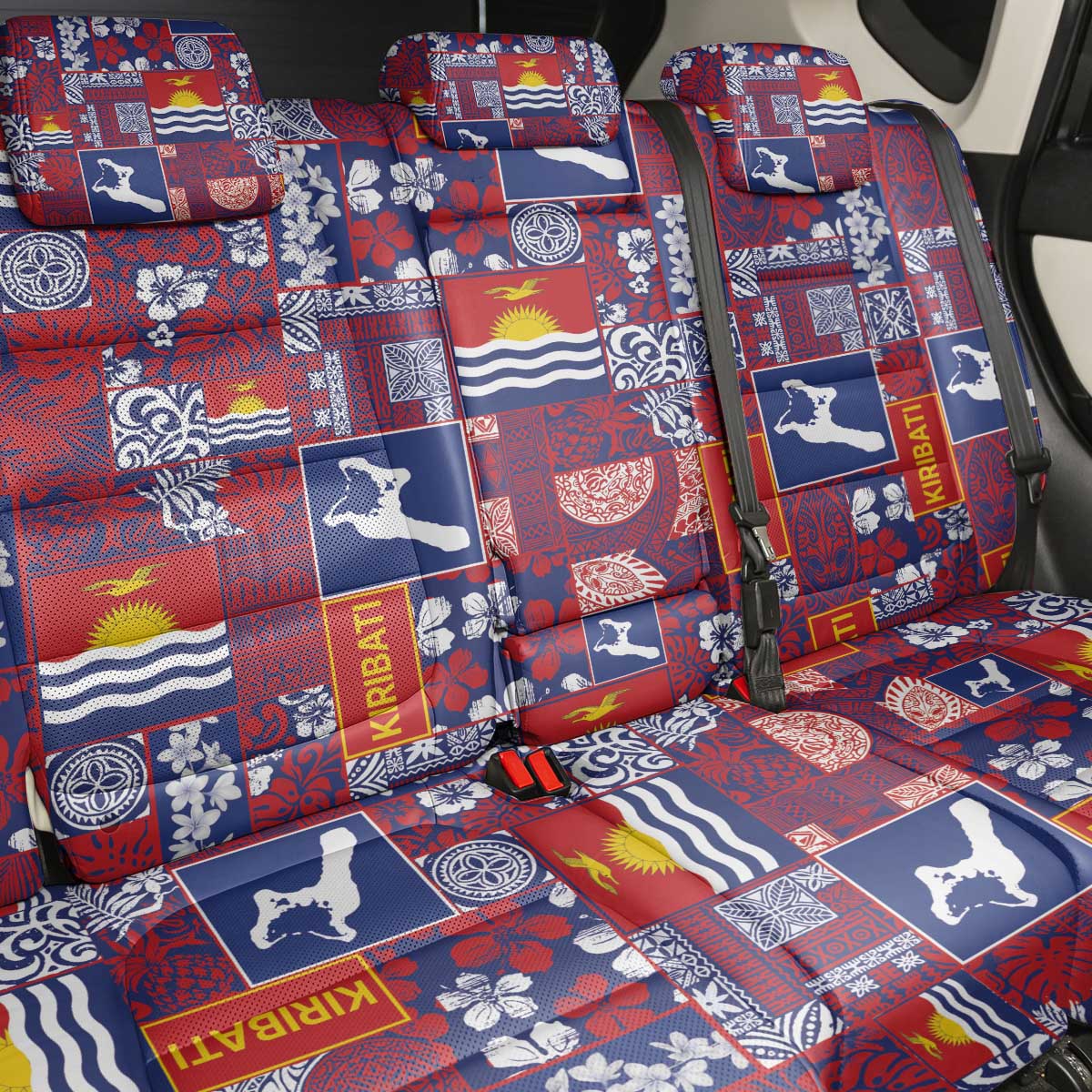 Kiribati Tekeraoi n te Kiritimati Back Car Seat Cover Pacific Patchwork Xmas Vibes - Polynesian Pride