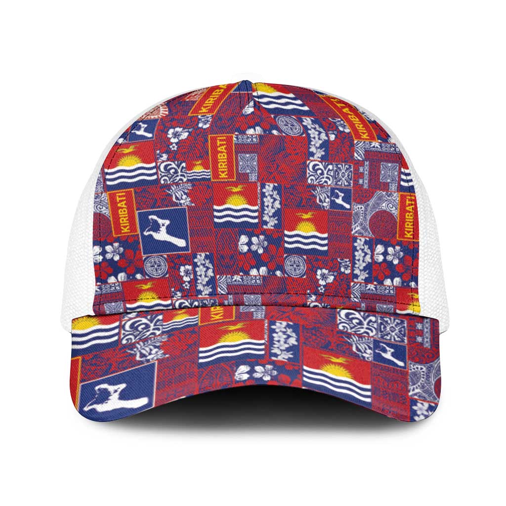 Kiribati Tekeraoi n te Kiritimati Baseball Net Cap Pacific Patchwork Xmas Vibes - Polynesian Pride