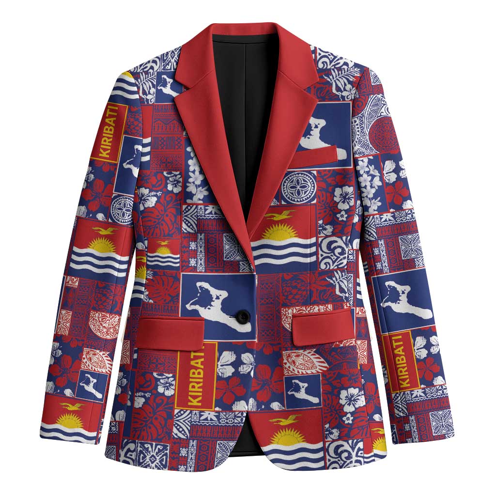 Kiribati Tekeraoi n te Kiritimati Blazer Pacific Patchwork Xmas Vibes - Polynesian Pride