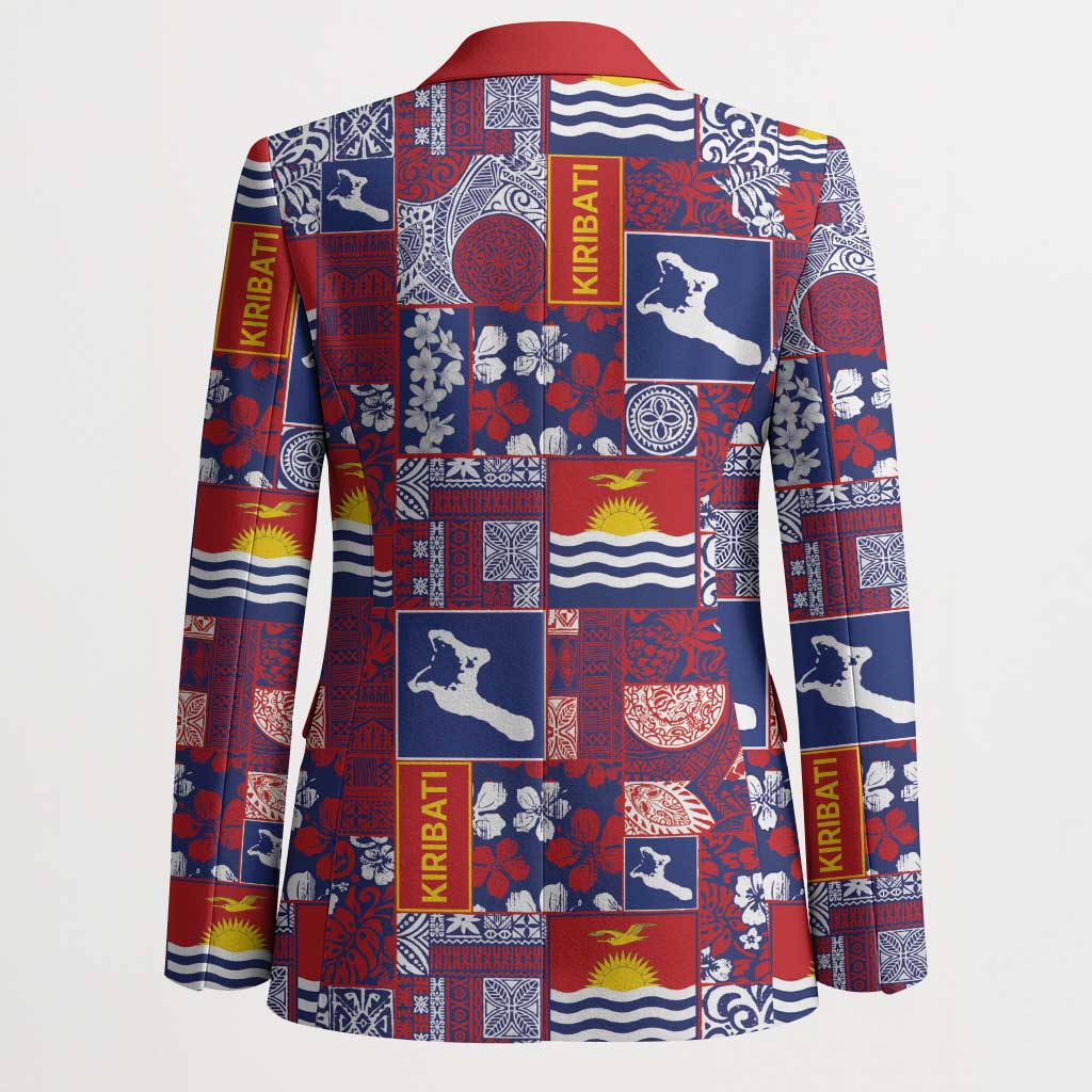 Kiribati Tekeraoi n te Kiritimati Blazer Pacific Patchwork Xmas Vibes - Polynesian Pride
