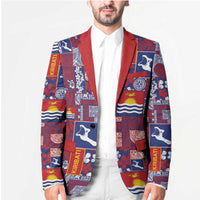 Kiribati Tekeraoi n te Kiritimati Blazer Pacific Patchwork Xmas Vibes - Polynesian Pride