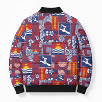 Kiribati Tekeraoi n te Kiritimati Bomber Puffer Jacket Pacific Patchwork Xmas Vibes - Polynesian Pride