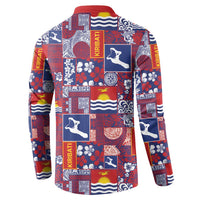 Kiribati Tekeraoi n te Kiritimati Button Sweatshirt Pacific Patchwork Xmas Vibes - Polynesian Pride