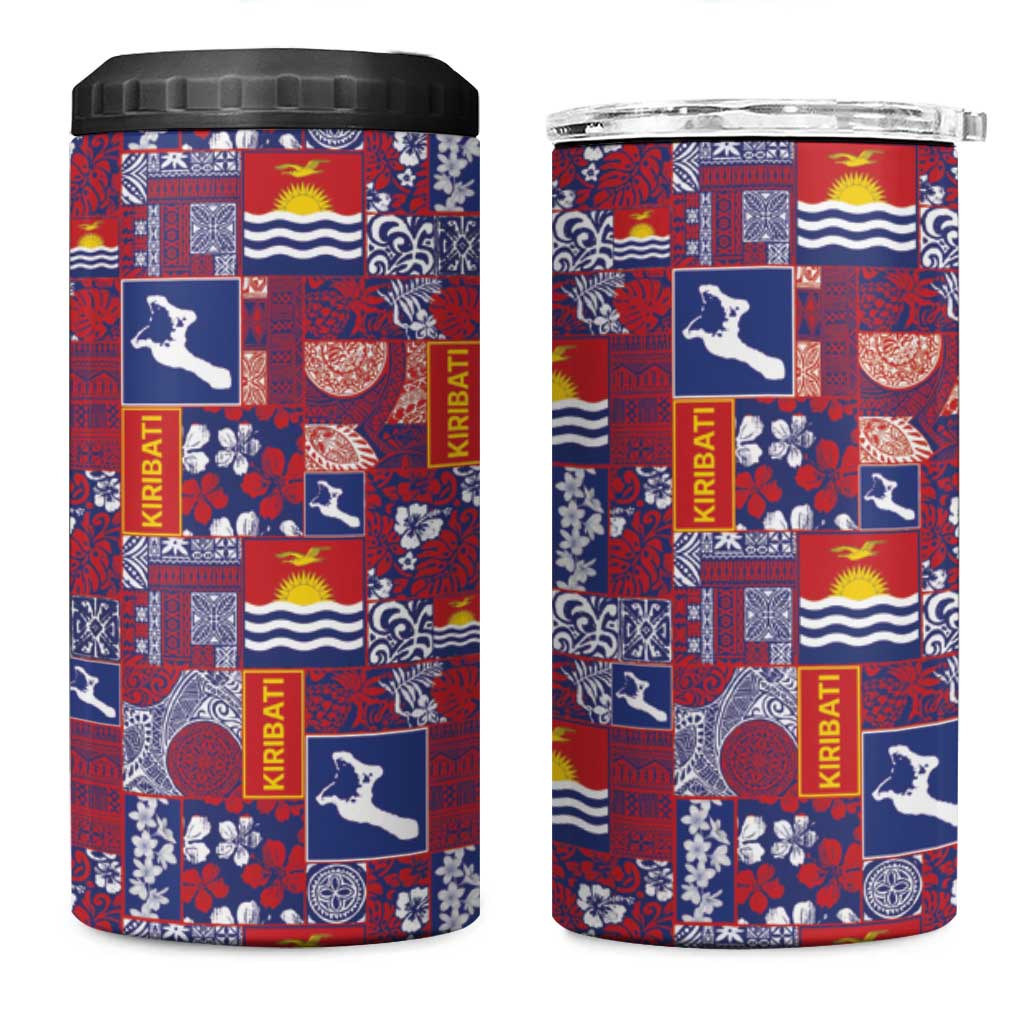 Kiribati Tekeraoi n te Kiritimati 4 in 1 Can Cooler Tumbler Pacific Patchwork Xmas Vibes - Polynesian Pride