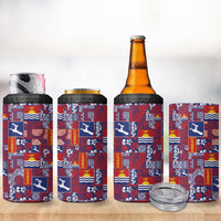 Kiribati Tekeraoi n te Kiritimati 4 in 1 Can Cooler Tumbler Pacific Patchwork Xmas Vibes - Polynesian Pride