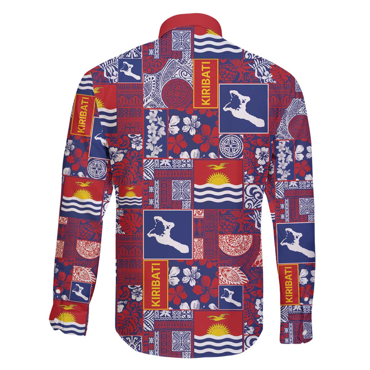 Kiribati Tekeraoi n te Kiritimati Family Matching Off The Shoulder Long Sleeve Dress and Hawaiian Shirt Pacific Patchwork Xmas Vibes - Polynesian Pride