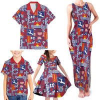 Kiribati Tekeraoi n te Kiritimati Family Matching Tank Maxi Dress and Hawaiian Shirt Pacific Patchwork Xmas Vibes - Polynesian Pride
