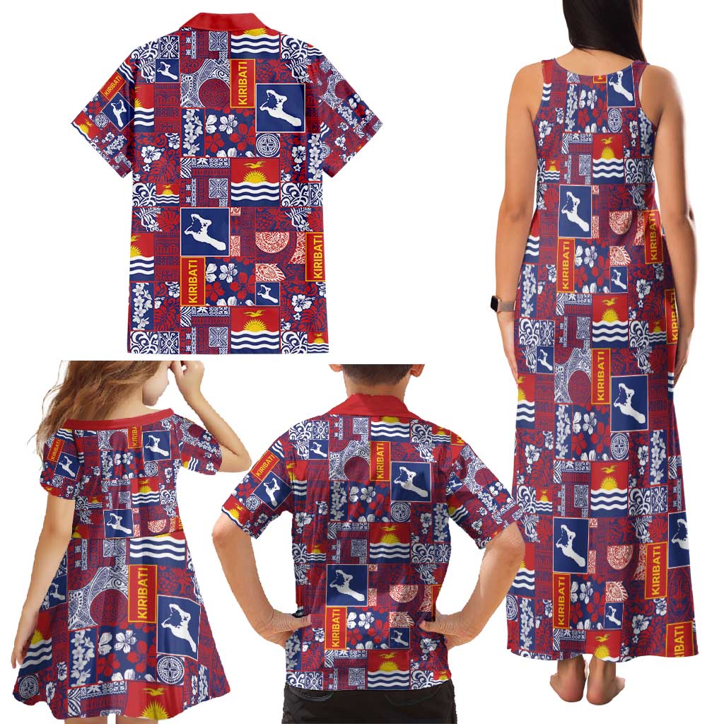 Kiribati Tekeraoi n te Kiritimati Family Matching Tank Maxi Dress and Hawaiian Shirt Pacific Patchwork Xmas Vibes - Polynesian Pride