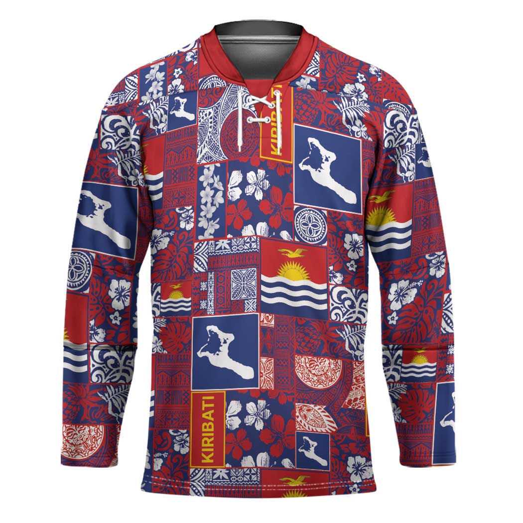 Kiribati Tekeraoi n te Kiritimati Hockey Jersey Pacific Patchwork Xmas Vibes - Polynesian Pride
