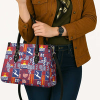Kiribati Tekeraoi n te Kiritimati Leather Bag Pacific Patchwork Xmas Vibes - Polynesian Pride
